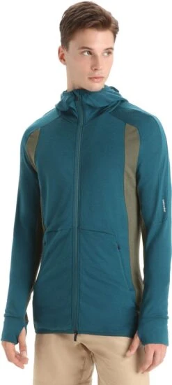 Icebreaker Men Merino Quantum Zoneknit Long Sleeve Zip Hoodie