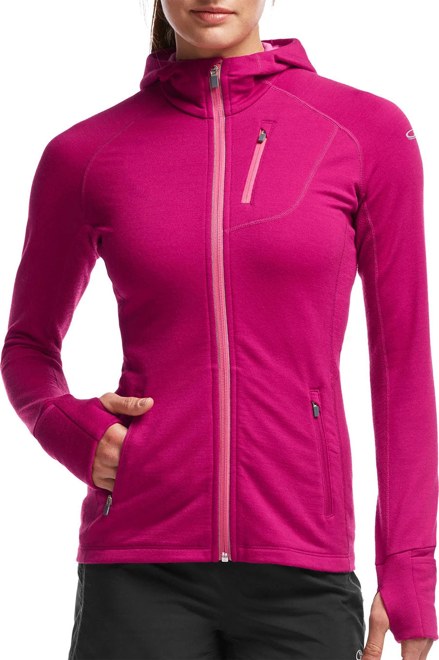 Icebreaker Quantum Long Sleeve Zip Hood - Women's|-|Chandail à Capuchon Et Glissière Quantum - Femme - Image 15