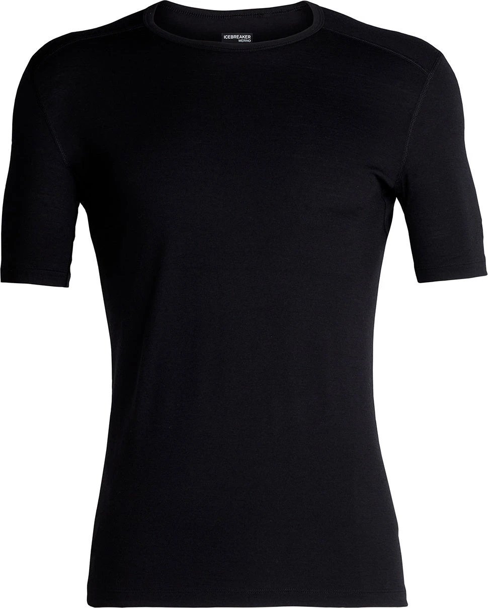Haut Col Rond Isotherme Oasis Short Sleeve Crewe 200 En Mérinos|-|Icebreaker Men's Merino 200 Oasis Short Sleeve Crewe T-Shirt | Black | 100% Merino Wool