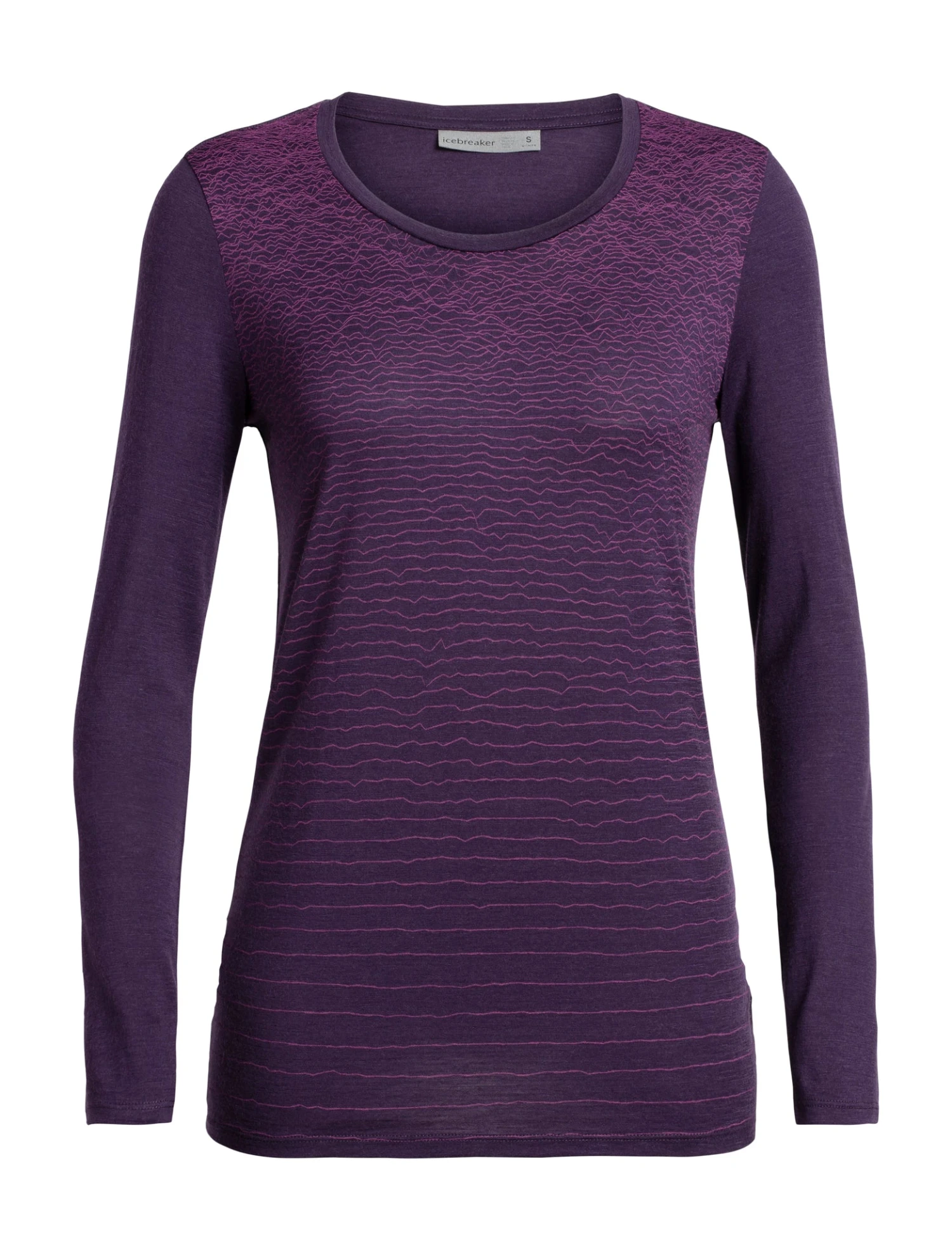 Icebreaker Tech Lite LS Low Crewe Landscape Lines - Women's|-|Haut Léger à Manches Longues Et Col Rond Tech Lite Landscape Lines - Femme - Image 2