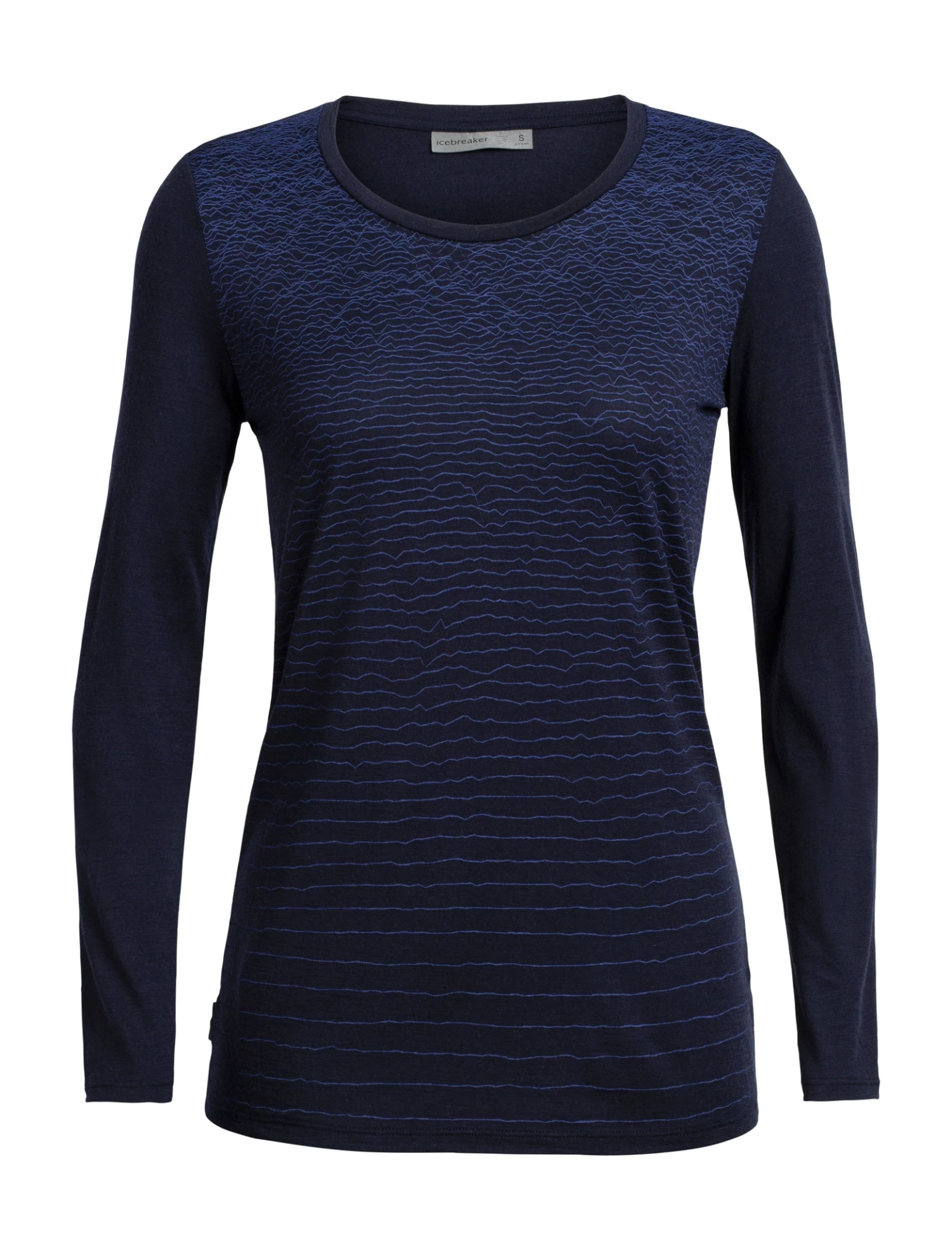 Icebreaker Tech Lite LS Low Crewe Landscape Lines - Women's|-|Haut Léger à Manches Longues Et Col Rond Tech Lite Landscape Lines - Femme