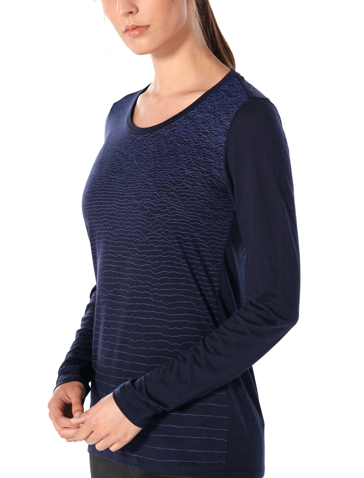 Icebreaker Tech Lite LS Low Crewe Landscape Lines - Women's|-|Haut Léger à Manches Longues Et Col Rond Tech Lite Landscape Lines - Femme - Image 6