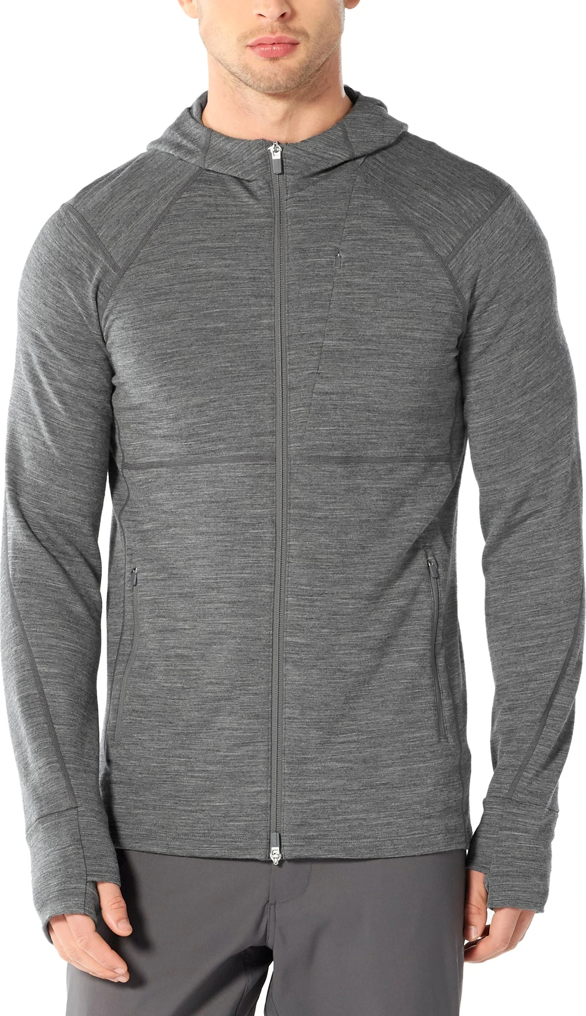 Icebreaker Quantum II Long Sleeve Zip Hood - Men's|-|Chandail à Manches Longues Et Capuchon Quantum II Zip - Homme - Image 5
