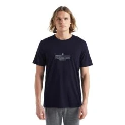 Icebreaker Tech Lite II Grown Short Sleeve T-Shirt Navy Blue