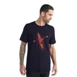 Icebreaker Tech Lite II Paddle Short Sleeve T-Shirt Navy Blue