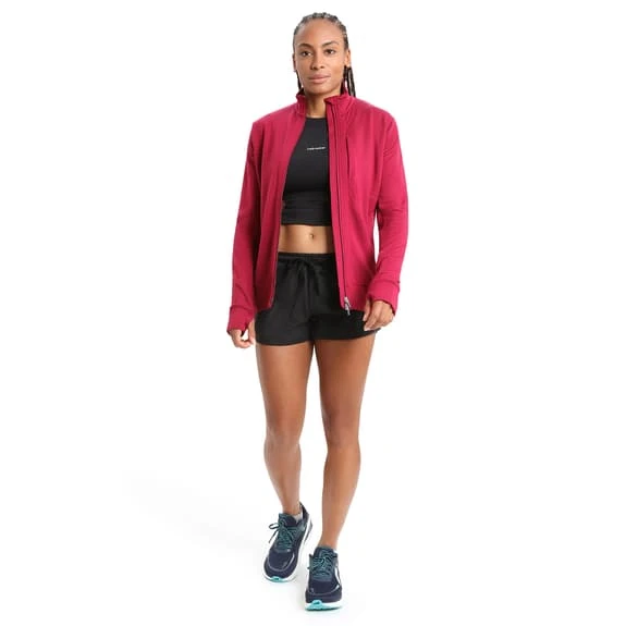 Icebreaker Quantum III Full Zip Sweatshirt Dark Red Women - Image 3