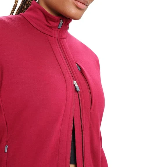 Icebreaker Quantum III Full Zip Sweatshirt Dark Red Women - Image 4