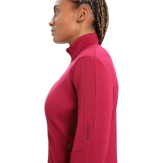 Icebreaker Quantum III Full Zip Sweatshirt Dark Red Women - Image 5