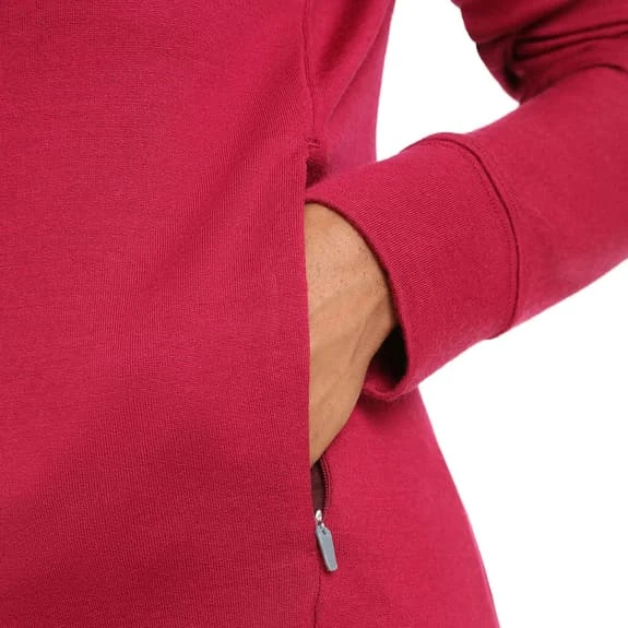 Icebreaker Quantum III Full Zip Sweatshirt Dark Red Women - Image 6