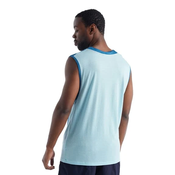 Icebreaker ZoneKnit Sleeveless T-Shirt Dark Blue Light Blue - Image 2