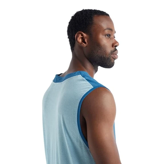 Icebreaker ZoneKnit Sleeveless T-Shirt Dark Blue Light Blue - Image 4