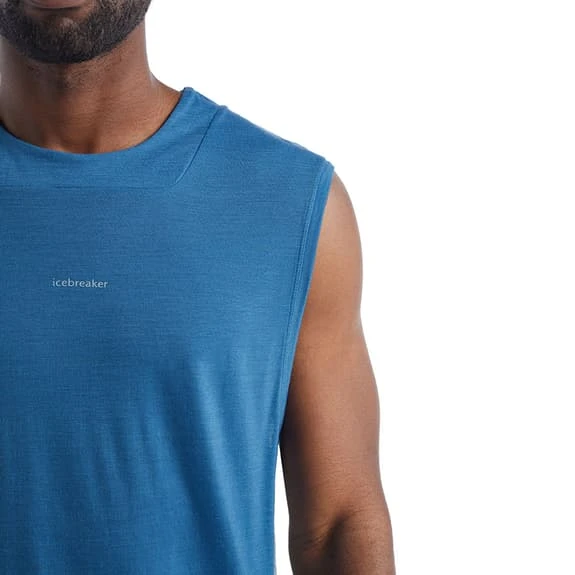 Icebreaker ZoneKnit Sleeveless T-Shirt Dark Blue Light Blue - Image 5