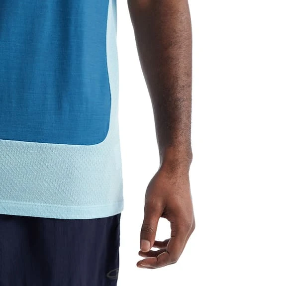 Icebreaker ZoneKnit Sleeveless T-Shirt Dark Blue Light Blue - Image 6