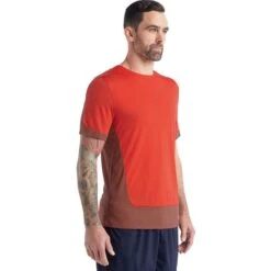 T-Shirt Icebreaker ZoneKnit Short Sleeve Red